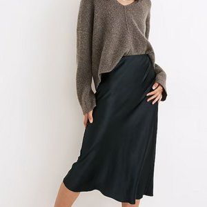 Madewell Satin Midi Slip Skirt / 14